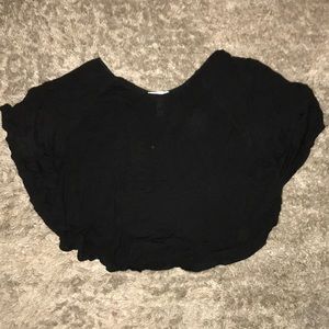 Black flowy crop top